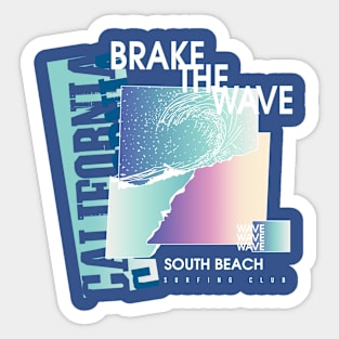 California Beach summer waves Sticker